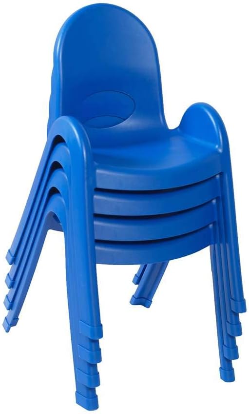 Angeles AB7713PB4 13-Inch Value Stack Chairs Set of 4 (Royal Blue)