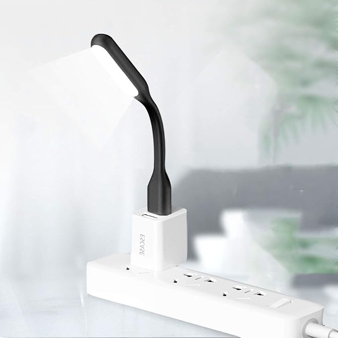 USB LED Light Lamp for Power Bank, Portable Eye Care Mini Night Light with Flexible Arm, USB Gooseneck Reading Lamps Book Light,Compatible for Desktop, Notebook Laptop (10-Red)