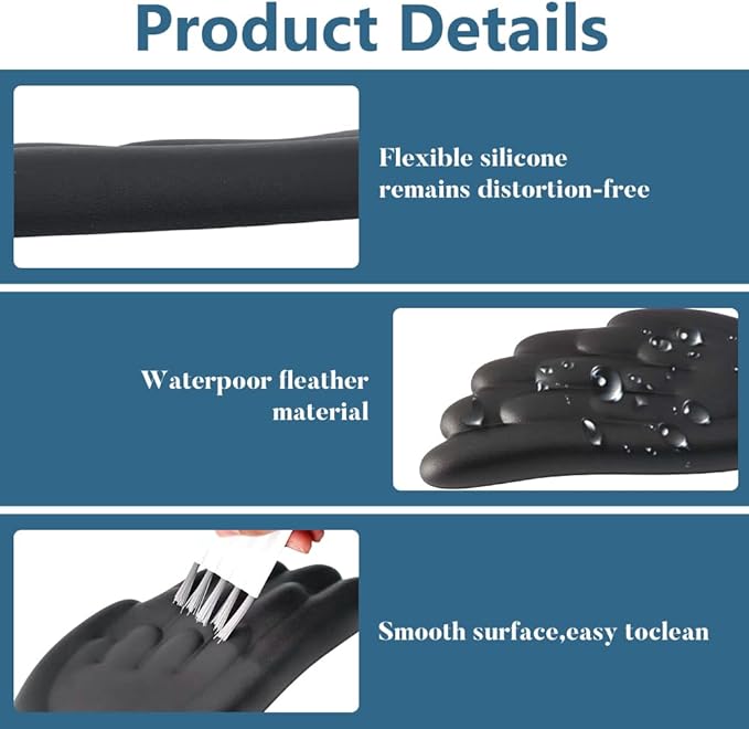 Angel Wing Wrist Rest Cute Wrist Rest for Keyboard and Mouse Hand Rests Set Include Ergonomic Keyboard & Mouse Hand Rest and Coaster Filled Resilient Memory Foam for Work Study Gaming- Black