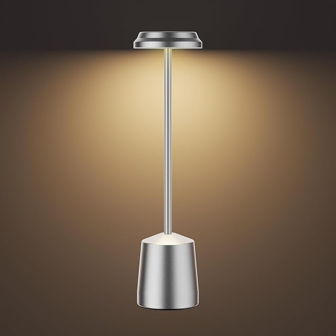 LED Cordless Table Lamps, Portable Rechargeable 5000mAh Battery Operated Table Light, 3 Color Stepless Dimming Touch Control, Desk Lamp for Dinner/Bedroom/Restaurant/Bars/Coffee Shop
