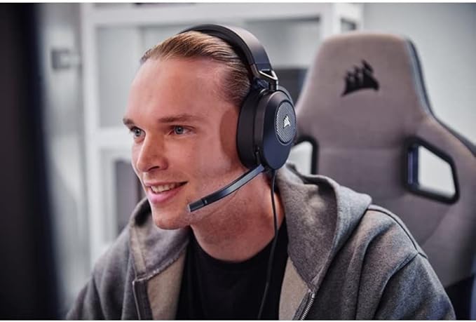 Corsair HS65 Surround Multiplatform Wired Gaming Headset – Dolby Atmos – SonarWorks SoundID – iCUE Compatible – PC, Mac, PS5, PS4, Xbox, Nintendo Switch, Mobile – Carbon