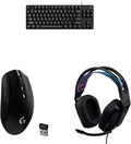 Logitech G413 TKL SE Mechanical Gaming Keyboard + G305 Lightspeed Wireless Gaming Mouse + G335 Wired Gaming Headset Bundle - Black