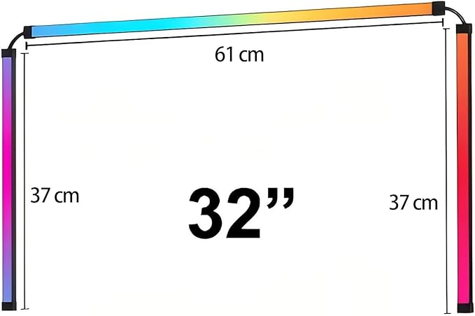 LED Strip Lights for 32-Inch PC Monitor, RGB Backlight for Screen Sync with Smart App Control, Desk Decor & Gaming Room, 3 Sides
