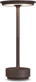 Rechargeable Cordless Table Lamps,Portable 5000mAh Table Light Touch 3 Color Stepless Dimming Battery Powered LED Metal Table Lamp for Restaurant/Home/Outdoor/Camping.(Rust)
