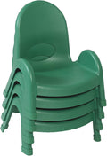Angeles Value Stack 5" Child Chair, Shamrock Green, 4 Pack, Stackable Ergonomic Seating Solution for Classrooms and Homeschools