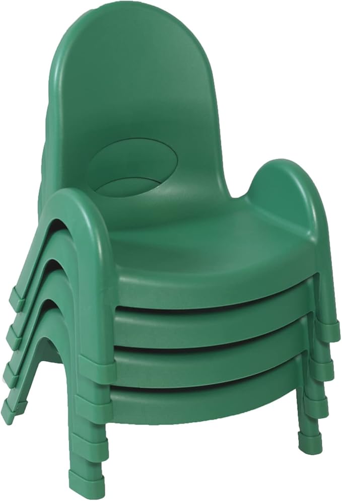 Angeles Value Stack 5" Child Chair, Shamrock Green, 4 Pack, Stackable Ergonomic Seating Solution for Classrooms and Homeschools