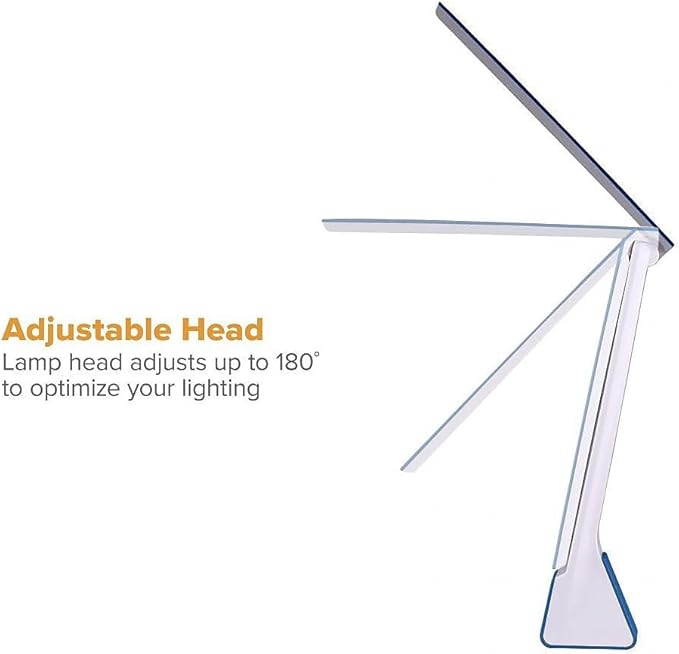 Bostitch Office Rechargable Battery Led Desk Lamp, 3 Color Temperatures, Flip Open, Blue (KT-VLED1810-BLUE)