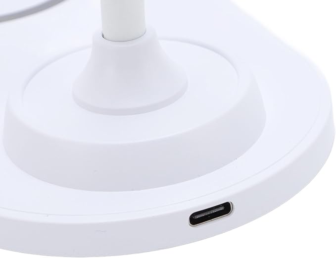 Dpofirs LED Desk Lamp Table Light with Wireless Charger 15W Phone 5W Earphone Adjustable Gooseneck 360° Eye Caring Light for Home Office Bedroom Study (White)