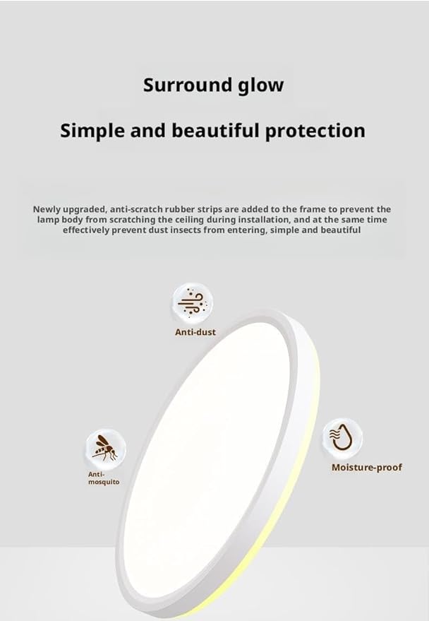 Ultra-Thin LED Ceiling Light for Bedroom, Wood Grain Finish, Flush Mount, Asian-Inspired Design, Flicker-Free & Dimmable, Eye Care Lighting(Walnut Color,15.74 * 15.74 * 1.77inch)