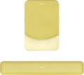 MOSISO Wrist Rest Support for Mouse Pad&Keyboard Set, Rectangular Ergonomic Mousepad Non-Slip Base Home/Office Easy Typing Pad with Neoprene Cloth&Raised Silicone Lining, Yellow