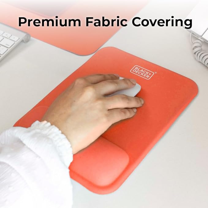 BLACK+DECKER Ergonomic Mouse Pad Wrist Support - Comfortable Mouse Pad Wrist Rest - Wrist Relief Gel Mousepad - Non-Slip Base Aesthetic Mousepad for Gaming, Home, Office - Perfect for Computer, Laptop
