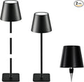 2 Pack Minimalistic Cordless Table Lamps - 2000mAh Rechargeable, Touch Control, 3 Colors Stepless Dimming LED Bottle Lamp Kit for Home & Camping