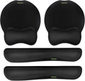 VAGAU Premium Keyboard Wrist Rest and Mouse Pad Wrist Support, Ergonomic Memory Foam Set for Office, Laptop, Mac, Computer and Gaming, Comfortable Typing (2 Pack)