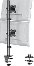 Vertical Dual Monitor Stand, Stacked Monitor Mount for 2 Screen Max 32 inches, Computer Monitor Arm Holds up to 17.6 lbs Each, Height Adjustable, Swivel, Tilt Monitor Desk Mount, VESA 75/100