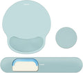 Mouse Pad and Keyboard Wrist Rest, 3-in-1 Gel Memory Foam Ergonomic Mouse Pad with Wrist Rest Set, Gaming Mousepad Arm Cushion Support for Computer Office Desk Accessories Cute, Seafoam Blue