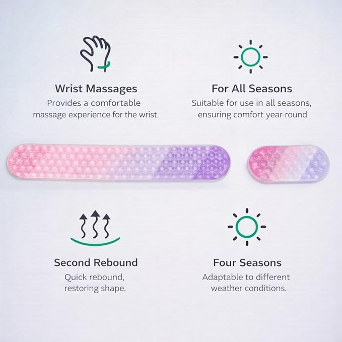 Cute Ergonomic Gel Jelly Wrist Rest for Office & Gaming, Support to Relieve Wrist Fatigue, Non-Slip Gel Pad for All-Day Typing Comfort, Won’t Flatten or Lose Shape After Long-Term Use