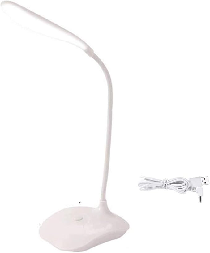 LED Table Lamp,Portable Eye-Protected Flexible Gooseneck Small Desk Lights for Dorm Study Office Bedroom-USB or 3 AA Batteries Powered -Not Include Batteries(1 Pack)