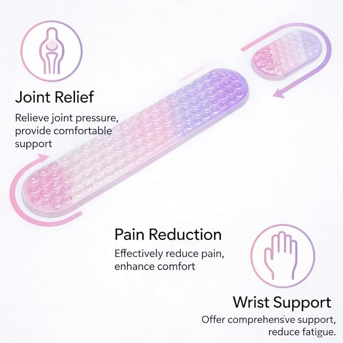 Cute Ergonomic Gel Jelly Wrist Rest for Office & Gaming, Support to Relieve Wrist Fatigue, Non-Slip Gel Pad for All-Day Typing Comfort, Won’t Flatten or Lose Shape After Long-Term Use