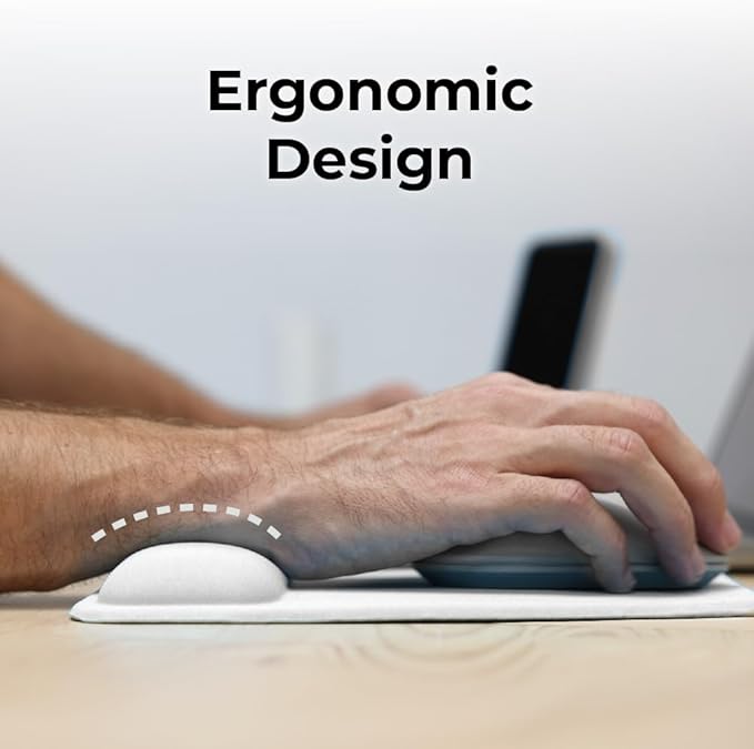 BLACK+DECKER Ergonomic Mouse Pad Wrist Support - Comfortable Mouse Pad Wrist Rest - Wrist Relief Gel Mousepad - Non-Slip Base Aesthetic Mousepad for Gaming, Home, Office - Perfect for Computer, Laptop