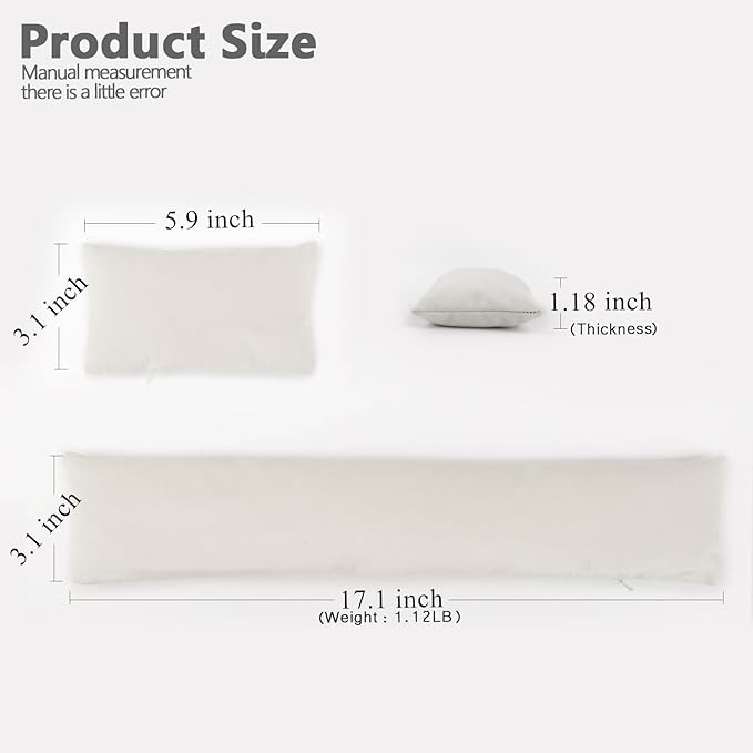 Keyboard Mouse Wrist Rest Bean Bag Set, Ergonomic Wrist Rest for Keyboard and Mouse Filled Ergo Beads, for Laptop, Desktop Computer (Ivory White)