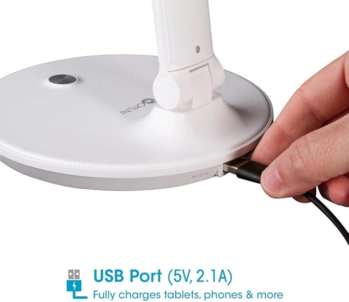 OttLite Emerge LED Desk Lamp with 2.1A USB Charging Port