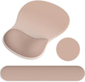 Ergonomic Mouse Pad with Wrist Rest and Keyboard Wrist Rest, Gel Mousepad and Wrist Rest for Computer Keyboard, Non-Slip PU Base, Mouse Pad with Wrist Support for Gaming, Office, Brown