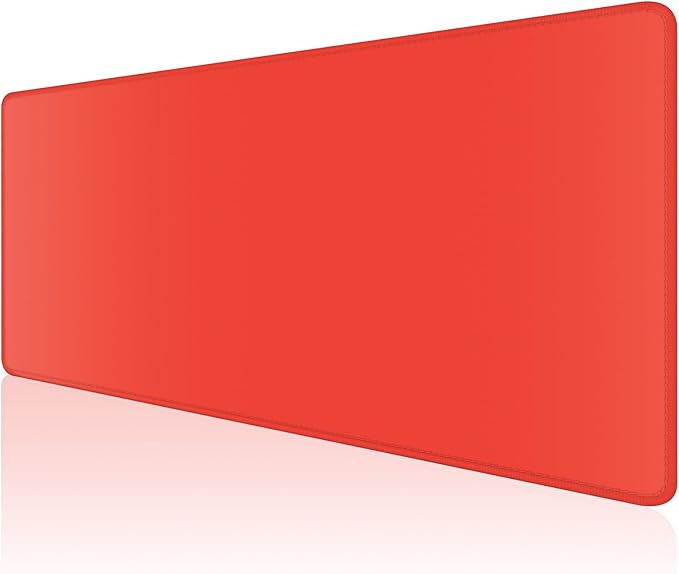 Dapesuom Large Gaming Mouse Pad, Extended Mouse Mat with Stitched Edges, Full Size Keyboard Pad with Non-Slip Base, Big XXL Computer Desk Mats for Gamer, Laptop, Office, 31.5 x 15.7 in, Red