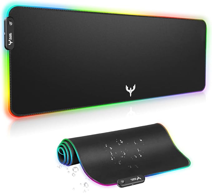 BladeHawks Extra Large RGB Gaming Mouse Pad-14 Light Modes, Extended Soft LED Mouse Pad, Anti-Slip Rubber Base, Computer Keyboard Mousepad Mat (31.5 x 12 Inch)