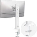 Hemudu Single Desk Monitor Arm Mount Stand Fit for 13 inch to 32 inch Flat Curved Computer Screen with Swivel, Height Adjustable, Rotation,Holds up to 77lbs, White