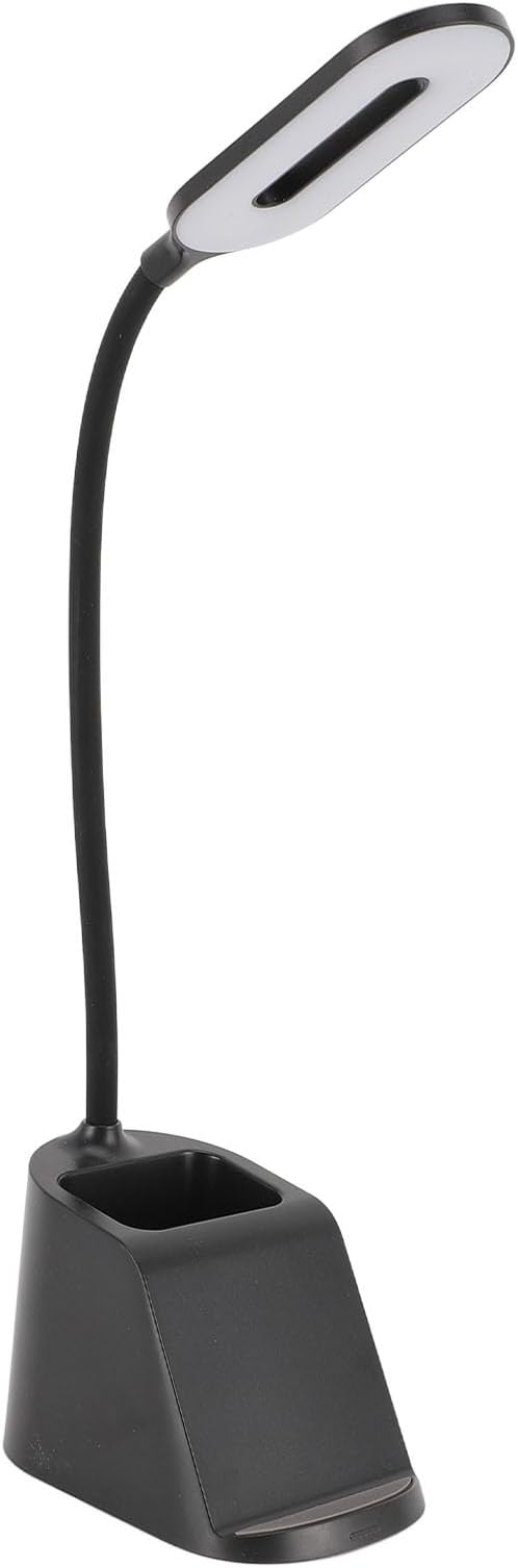 ANGGREK LED Desk Lamp with Wireless Charger Flexible Arm Touch Control Dimmable USB C Table Lamp for Office Study Bedroom (Black)