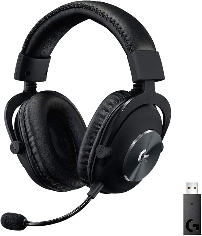 Logitech G PRO X Wireless Lightspeed Gaming Headset with Blue VO!CE Mic Filter Tech, 50 mm PRO-G Drivers, and DTS Headphone:X 2.0 Surround Sound, 20+ Hour Battery Life - Black