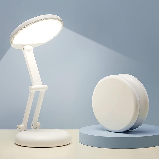 One Fire Cordless Desk Lamp,Dimmable Small Battery Powered Lights,3600mAh Rechargeable Wireless Table Lamp,Mini Lamp&Portable Light for Bed,Book Reading,Home for Small Spaces,Nail Light,Craft,Office