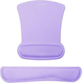 MOSISO Wrist Rest Support for Mouse Pad & Keyboard Set, Ergonomic Mousepad Non-Slip Base Home/Office Easy Typing Cushion with Neoprene Cloth & Raised Memory Foam, Light Purple