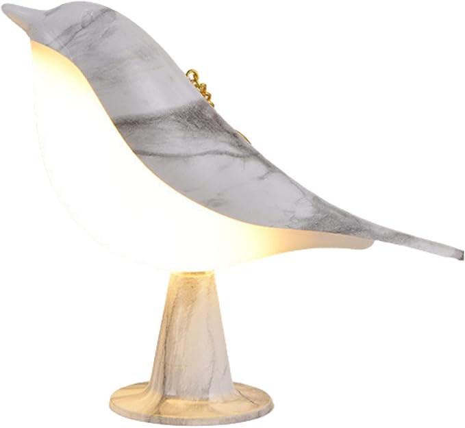 Bedside Touch Control Table Lamp Aroma Lamps Cute Bird Shaped Led Bedside Desk Lamp with USB Charging Port 3 Way Dimmable Creative Night Light Cordless Nightstand Lamp for Bedroom Home Office(Marble)