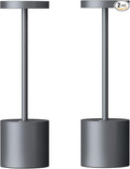 SAKRINGT 2 Pack Cordless Table Lamp Rechargeable,5000mAh Battery Operated Portable LED Table Light,Dimming Desk Lamp for Patio/Restaurant/Outdoor (Grey)
