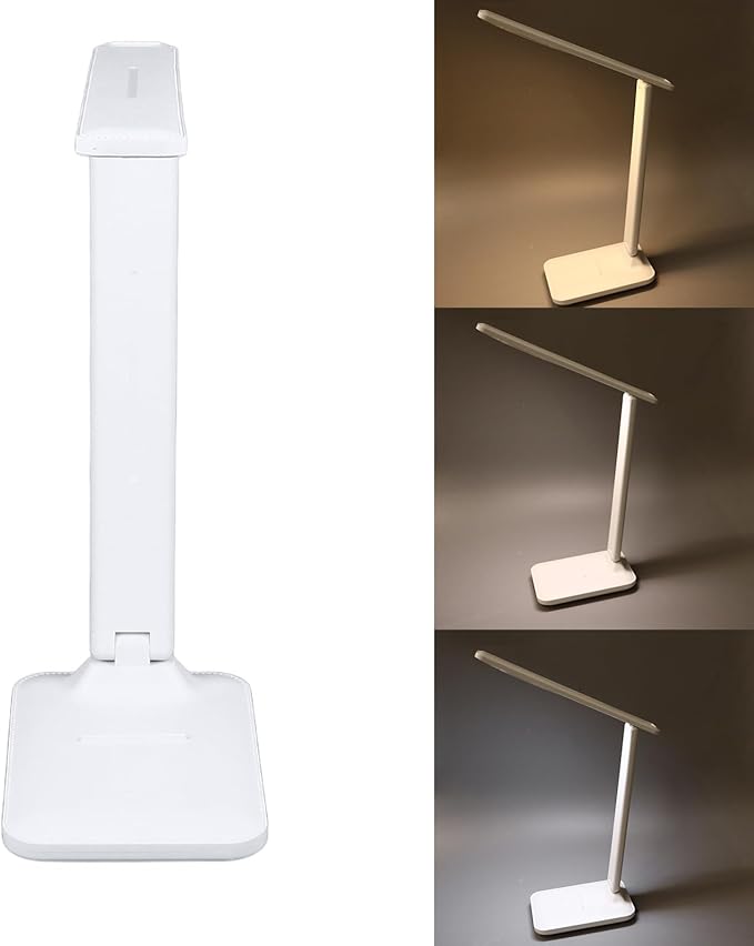 LED Desk Lamp, Dimmable Table Lamp, Touch Control, Rechargeable, White