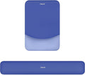 MOSISO Wrist Rest Support for Mouse Pad&Keyboard Set, Rectangular Ergonomic Mousepad Non-Slip Base Home/Office Easy Typing Pad with Neoprene Cloth&Raised Silicone Lining, Royal Blue