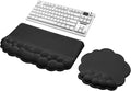 Computer Keyboard Stand with Wrist Rest, Ergonomic Tilted Keyboard Holder - Keyboard Riser with Wrist Pad - Keyboard Tray Support for Office Home -Cloud Set Black