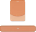 MOSISO Wrist Rest Support for Mouse Pad&Keyboard Set, Rectangular Ergonomic Mousepad Non-Slip Base Home/Office Easy Typing Pad with Neoprene Cloth&Raised Silicone Lining, Cosmic Orange
