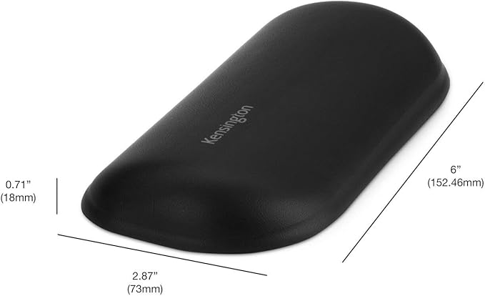 Kensington ErgoSoft Wrist Rest for Standard Mouse, Black (K52802WW), 2.9 x 0.7 x 6 inches