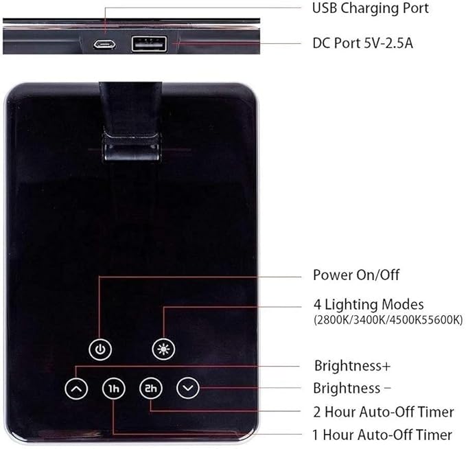 Small Black Table Lamp Wireless Charging Desk