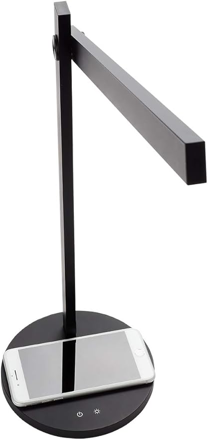 Newhouse Lighting Adonis White Metal Dimmable and Adjustable Color Temperature Energy-Efficient Modern LED Desk Lamp with Built-in Wireless Phone Charger