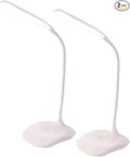 LED Table Lamp,Portable Eye-Protected Flexible Gooseneck Small Desk Lights for Dorm Study Office Bedroom-USB and 3 AA Batteries Powered-Not Include Batteries (2 Pack)