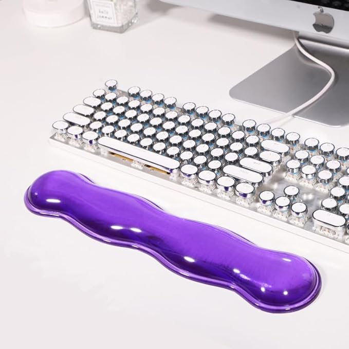 Gel Keyboard Wrist Rest Set, Clear Wrist Rest for Keyboard and Mouse, Ergonomic Keyboard Mouse Wrist Rest for Typing, Suitable for Office, Gaming, Computer, Laptop - Purple
