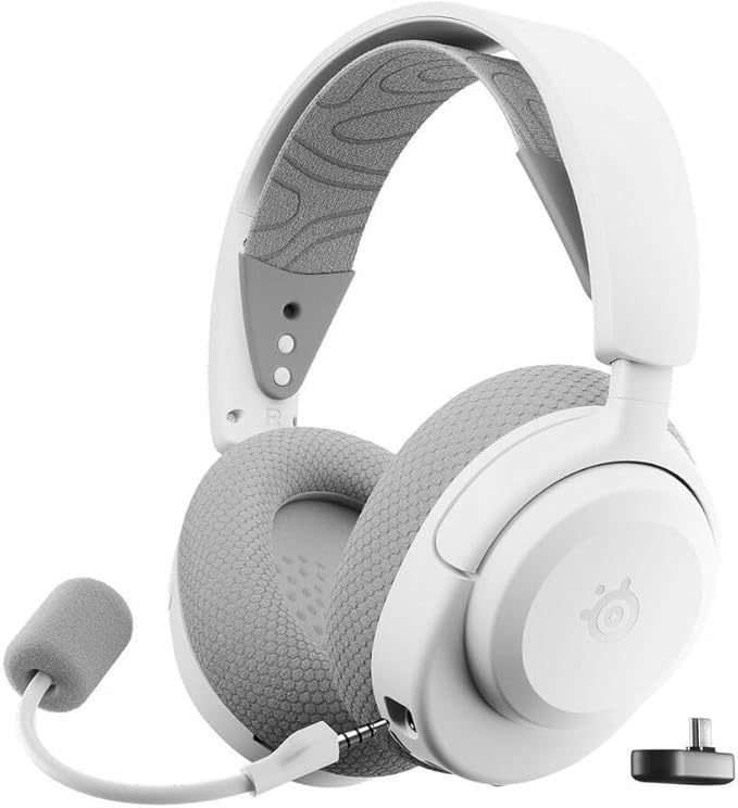SteelSeries Arctis Nova 3X Wireless Multi-Platform Gaming Headset — Mobile App Control — 40 HR Battery — Neodymium Magnetic Drivers — 2.4GHz/Bluetooth — Xbox, PS5, PC, Switch, Mobile — White