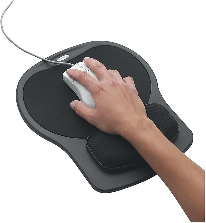 Fellowes Easy Glide Gel Mouse Pad Wrist Rest - Black (93730)