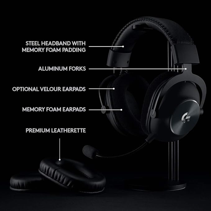 Logitech G PRO X Wireless Lightspeed Gaming Headset with Blue VO!CE Mic Filter Tech, 50 mm PRO-G Drivers, and DTS Headphone:X 2.0 Surround Sound, 20+ Hour Battery Life - Black