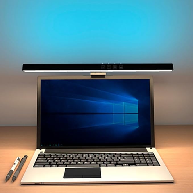 Meichoon Computer Monitor Light Bar RGB Backlight USB Reading LED Task Light Auto Dimming Touch Control 3-Speed Color Temperature LE14 B