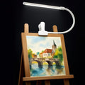 White LED Easel Lamp Clip-On Art Light for Artists - 3 Colour Modes, 10-Level Dimmable Eye-Care Desk Lamp, Flexible 360° Gooseneck, USB Powered for Painting, Drawing, Headboards, Drafting Tables