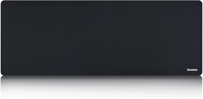 Senetem XXXL Large Mouse Pad, Ultra-Smooth Gaming Mousepad, Non-Slip Rubber Base, Washable Surface Fits Wired & Wireless Mouse – Oversized Big & Long Keyboard Computer Black Mat for Desk, 35.4x15.7 in